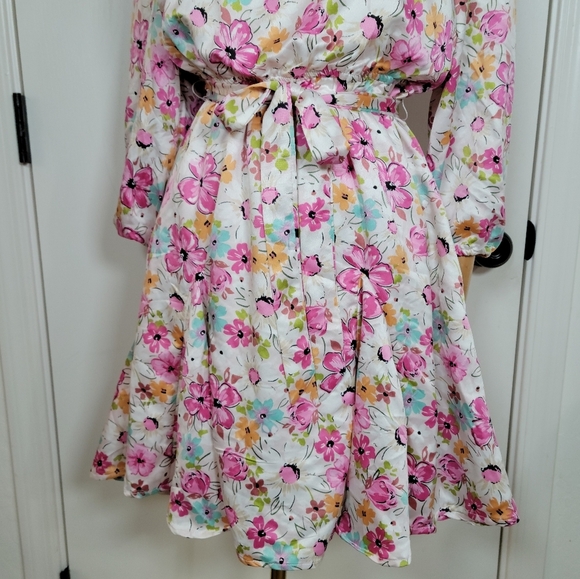 Hayden Los Angeles Pink Fit & Flare Spring Floral Dress Size Small - Picture 2 of 13